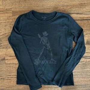 Brandy Melville Black Crewneck Tee with Subtle Nashville print